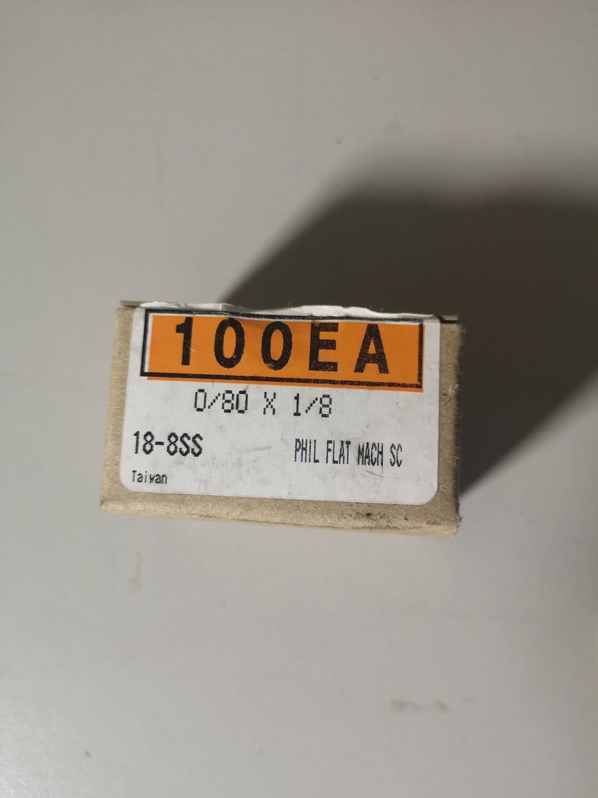 Machine Screw Phil Flat #0/80×1/8″ Grade 18-8SS Stainless Steel 100 pack