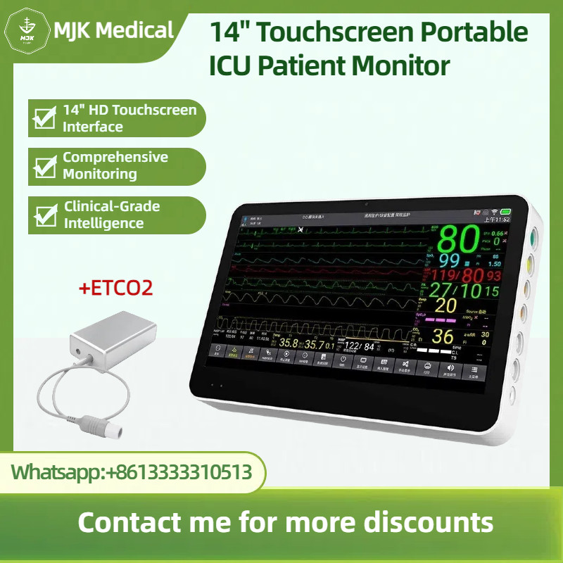 Multiparameter Patient Monitor with ETCO2, 14″ Touchscreen, Portable
