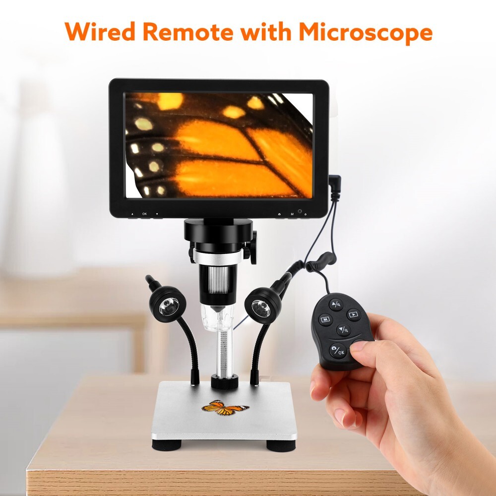 Elikliv Digital Microscope 7” Screen 1200X Coin Insect Stamp Magnifier Camera