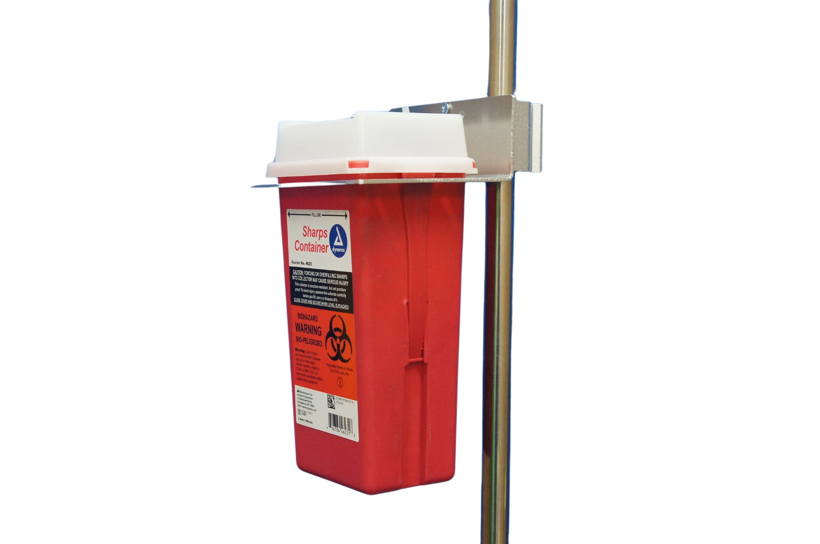 Pole Mount for 2 quart sharp container holder with 1″ , 1.5″ OR 2 ” dia. OPTION