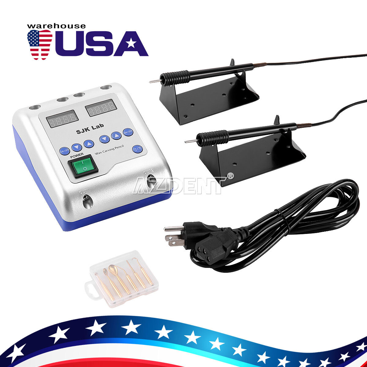 Dental SJK Lab Electric Wax Knife Waxer Carving Pen Pencil Carver w/ 6 Tips NEW