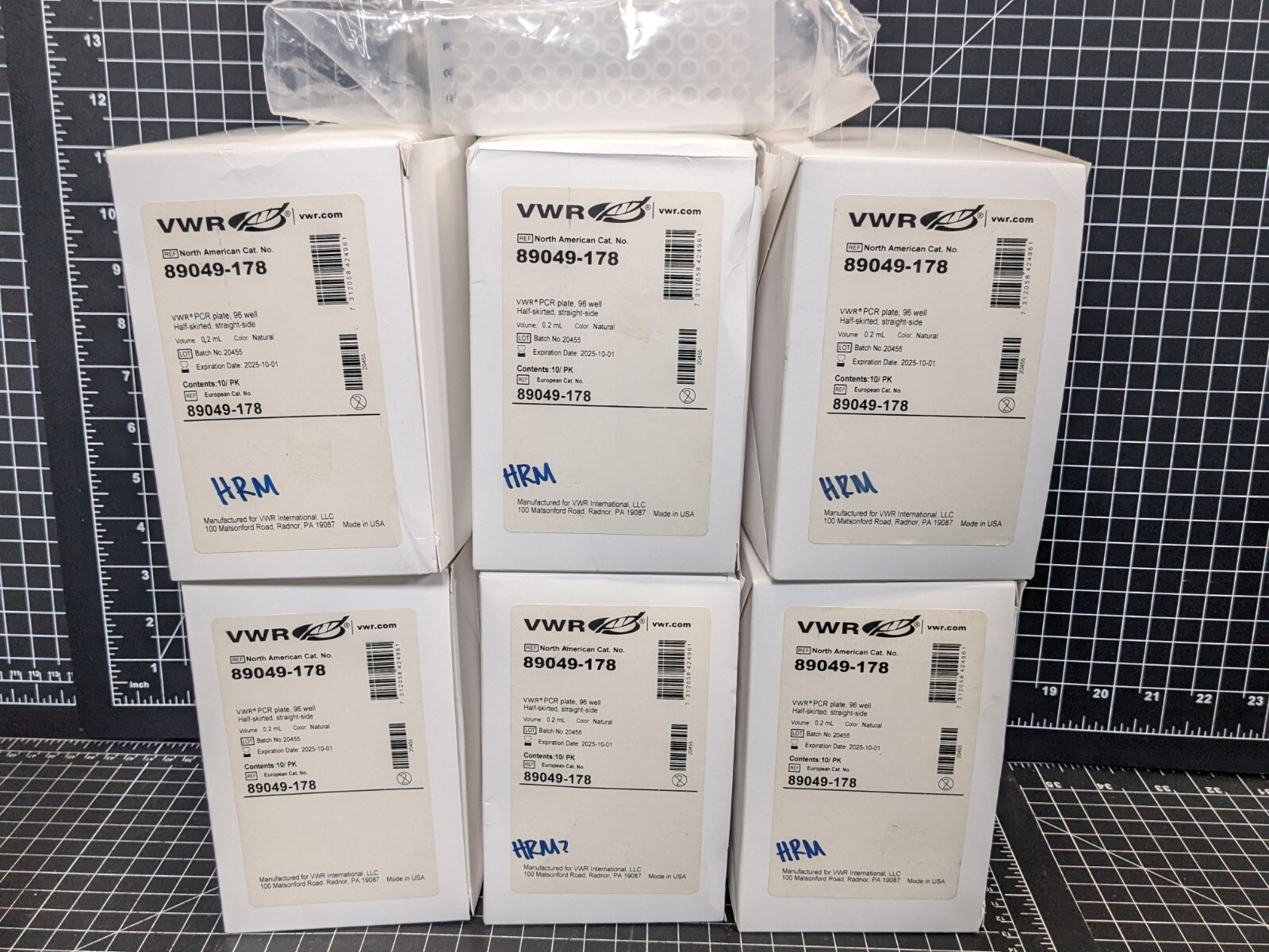 6x LOT VWR 89049-178 0.2ml PCR Plate 96-well half skirted straight side lab DNA