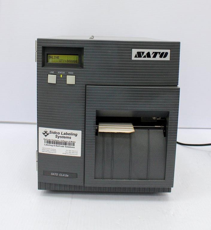 Sato CL412e Bar Code Printer, 120V/220V, 50Hz/60Hz, Very Good Condi (3377052)