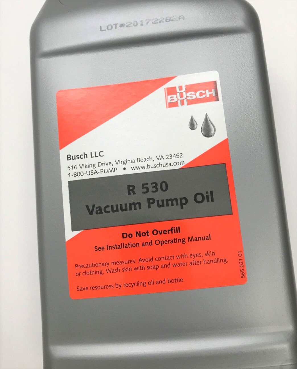Busch R-530 Vacuum Pump Oil 1 Quart Bottle for Vacuum Pumps