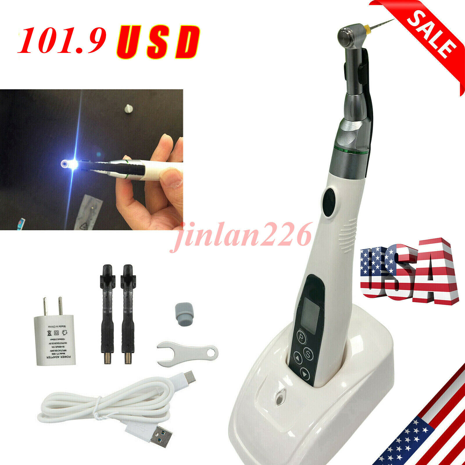Dental LED Lamp Endo Motor 16:1 Contra Angle/ USB Apex Locator Root Canal Finder