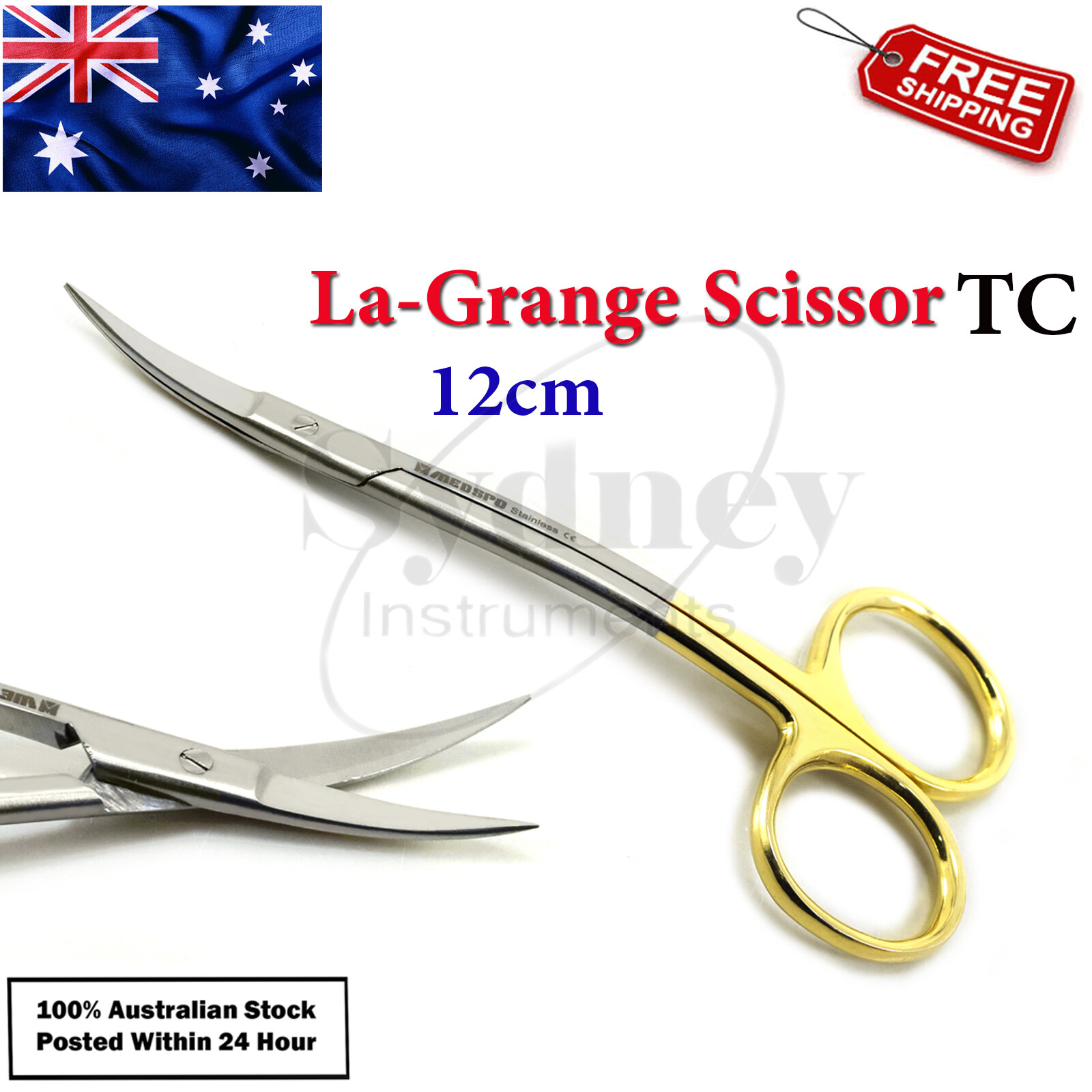 Surgical TC La Grange Scissor TC Dissecting Stitch Suture Bandage Medical Lab