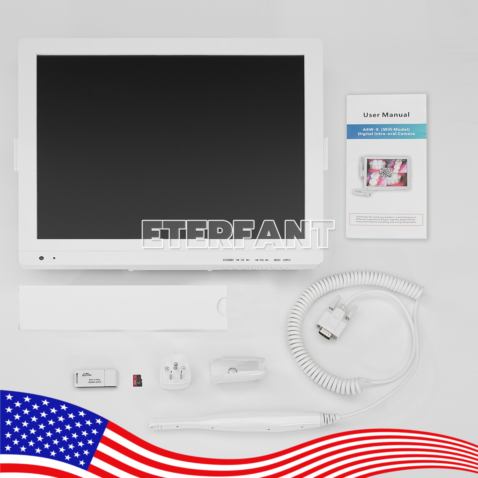 Dental Intra Oral Camera 17inch LCD Screen + 6PCs LED High-definition Macro Lens
