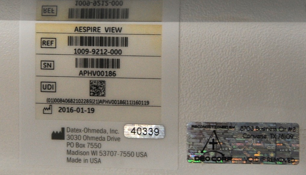 GE Datex Ohmeda Aespire View W/ Cybernet LCD PC CyberMed-H24 Display Screen
