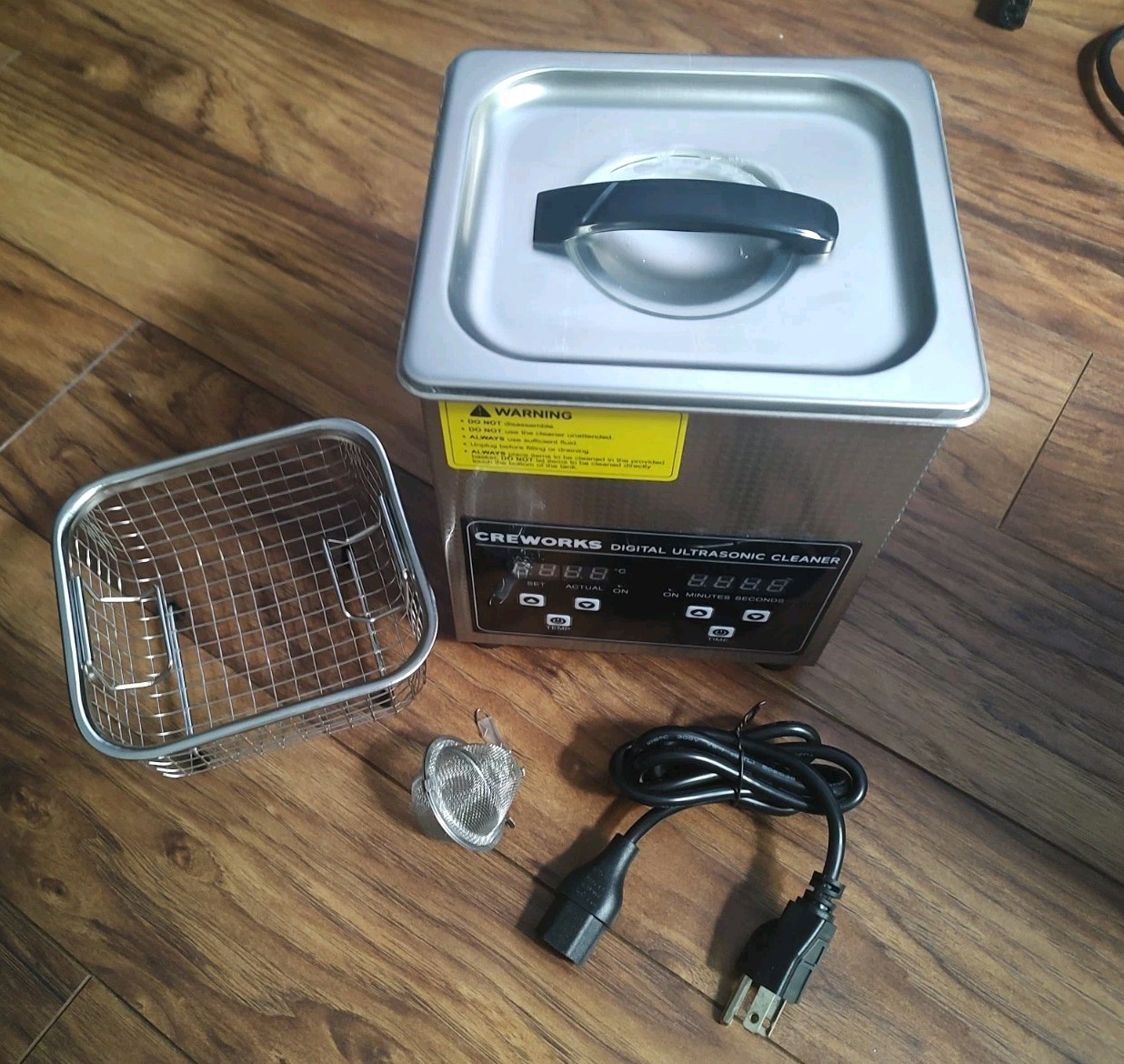 2L Digital Ultrasonic Parts Cleaner with Timer 40Khz, 100W Heater, 304 Stainless