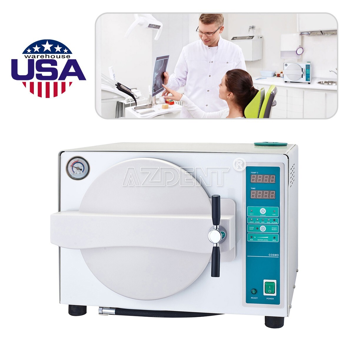 22L Dental Lab Class B Autoclave Vacuum Steam Sterilizer with Printer/Drying