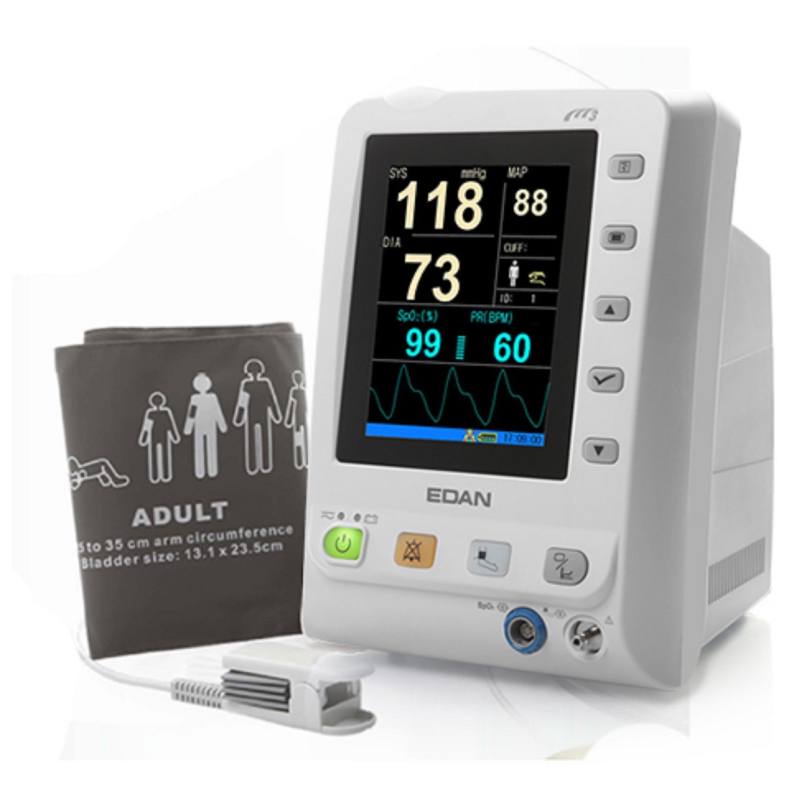 Edan M3 Vital Signs Monitor 5.7″ Full Color TFT Screen w/ NIBP & SpO2