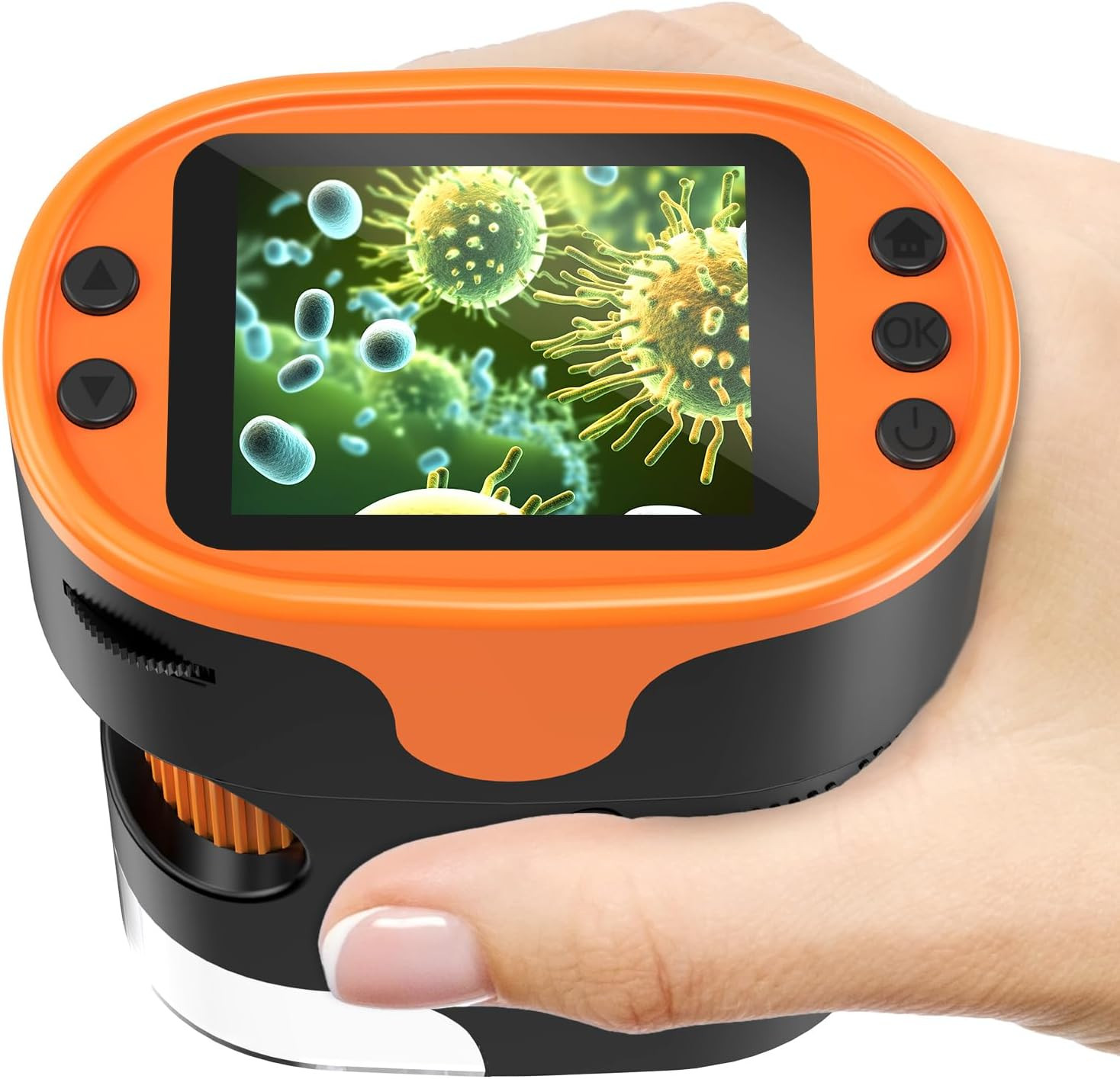 1000X Handheld Microscope for Kids 4K 2.0″ Screen Rechargeable Mini Pocket Digit