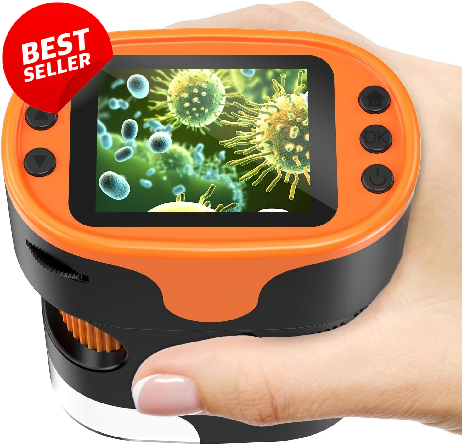 1000X Handheld Microscope Kids 4K Digital Mini Pocket Microscope w/Slides Kit US