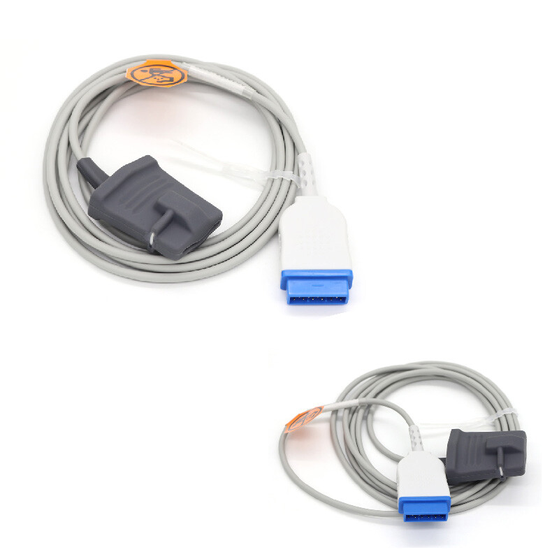 2Pc Adult Silicone Soft Finger Clip SpO2 Sensor Suitable for Dash 2000/3000 2.5m