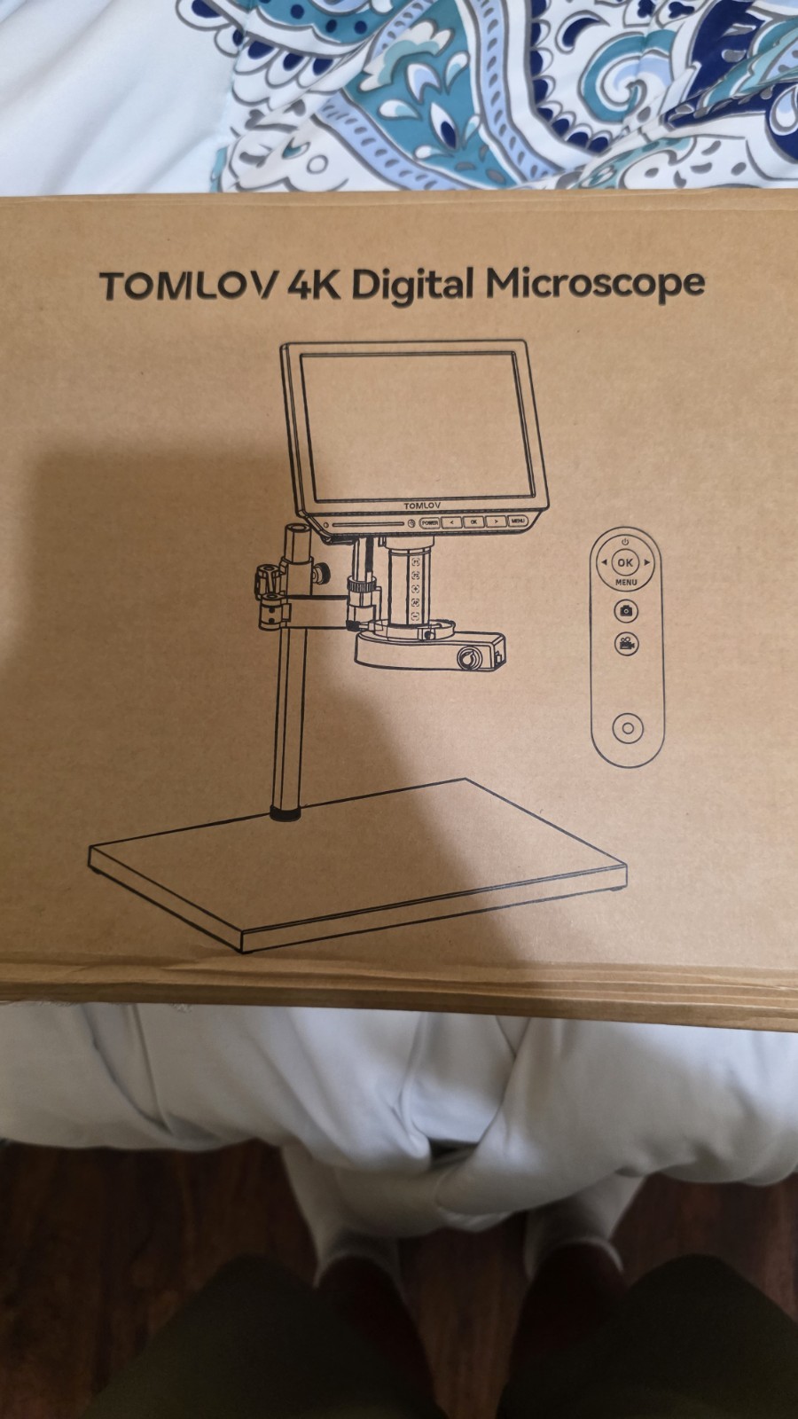 TOMLOV TM4K 8″ LCD Autofocus Flex Arm 4K Digital Microscope with Ring Light 52MP