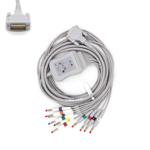 1 Pcs 10Lead ECG EKG Patient Cable Fit For Schiller Cardiovit AT-102 Bionet