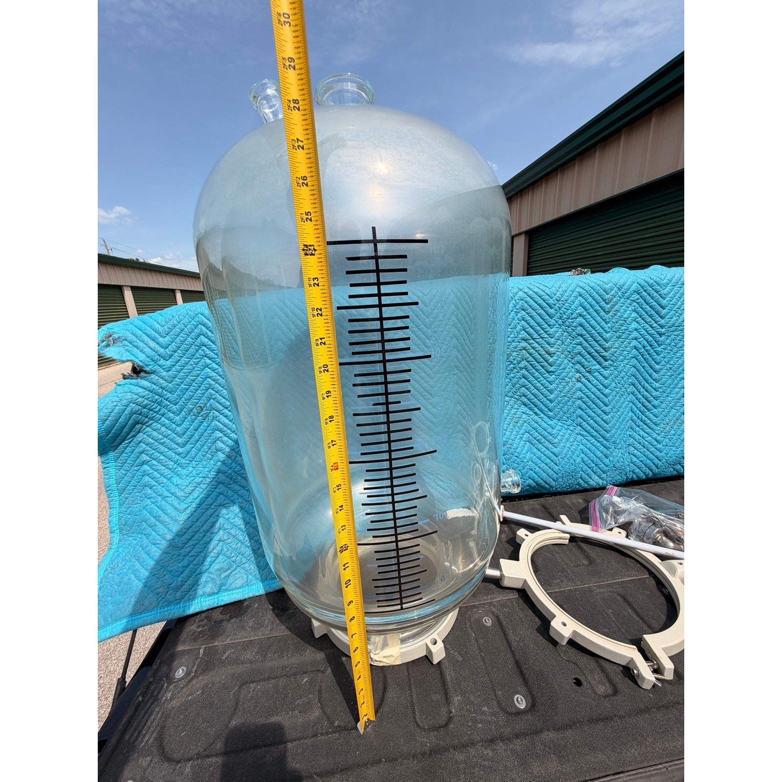 50L Glass Vessel Chamber with Hardware and Mounting Rings, Lab/Industrial Use