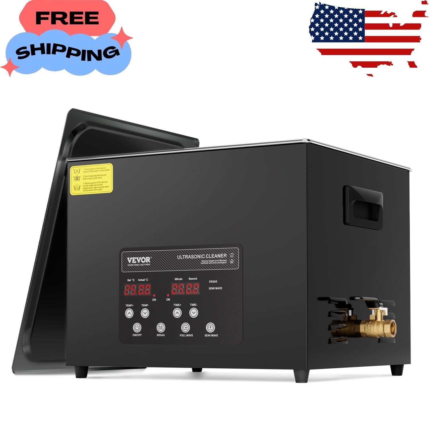 15L Sonic Cleaning Device 360W Digital Sonic Washing Equipment with Mild Setting
