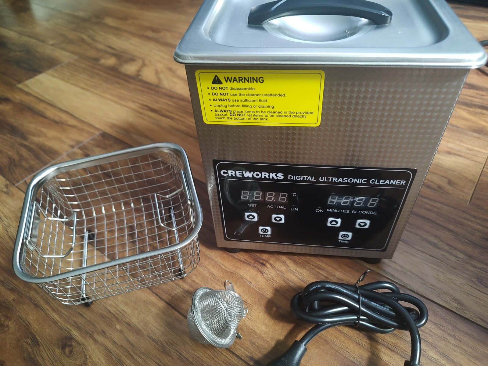 2L Digital Ultrasonic Parts Cleaner with Timer 40Khz, 100W Heater, 304 Stainless