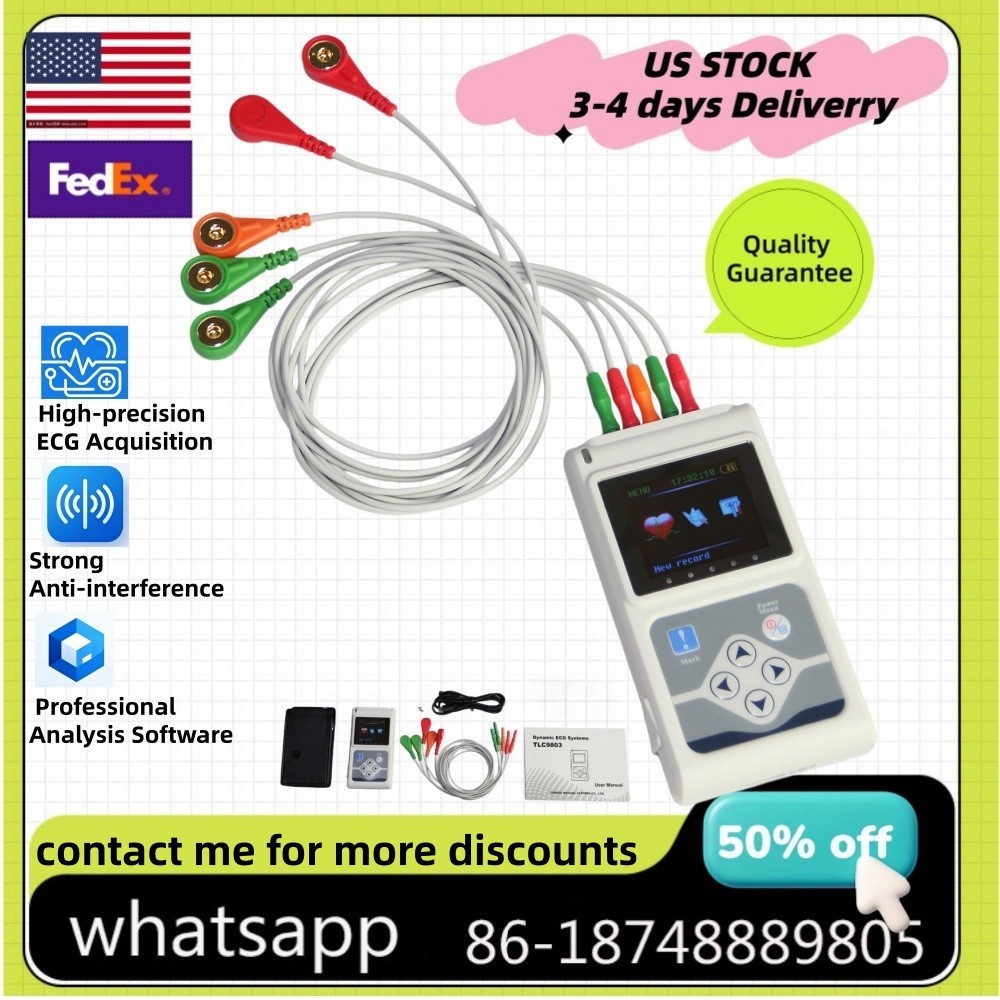 Genuine CONTEC TLC9803 Dynamic ECG Monitor System 24 Hours Recorder ECG Holter