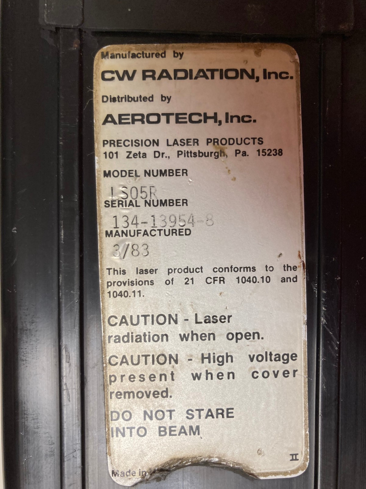 Aerotech LS05R Laser: Excellent Collectible Condition!Overspec Power ! Vintage!