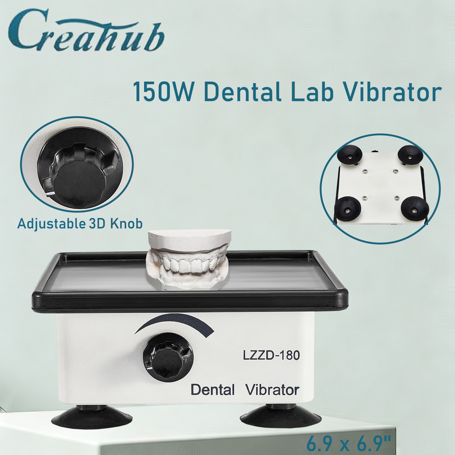 150w Dental Lab Vibrator Oscillator Shaker Small Quadrate 6.9×6.9” Vibrator