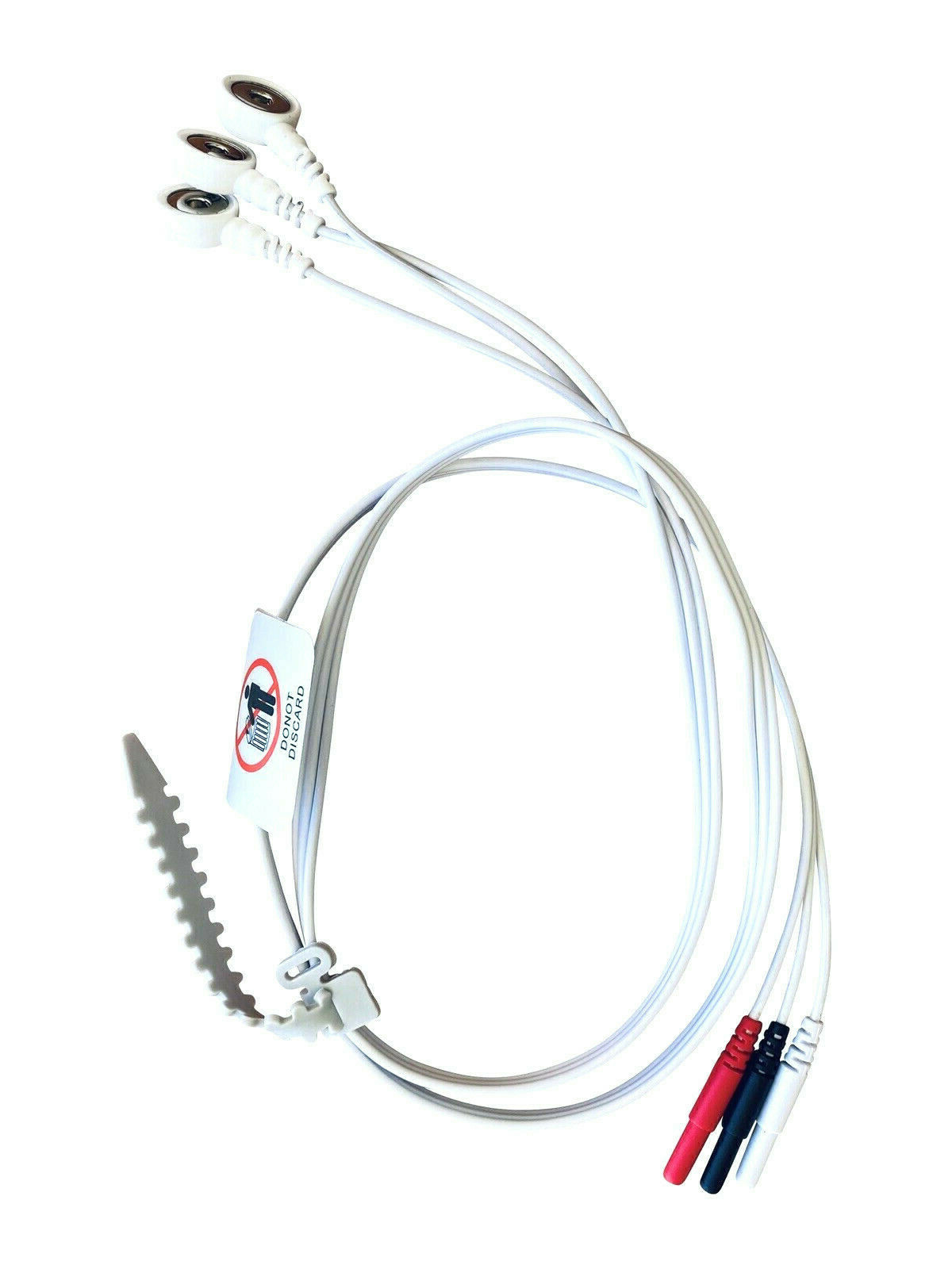 Disposable ECG Snap to DIN Leadwires 3 Lead Leads for EKG Trunk Cable 3ft