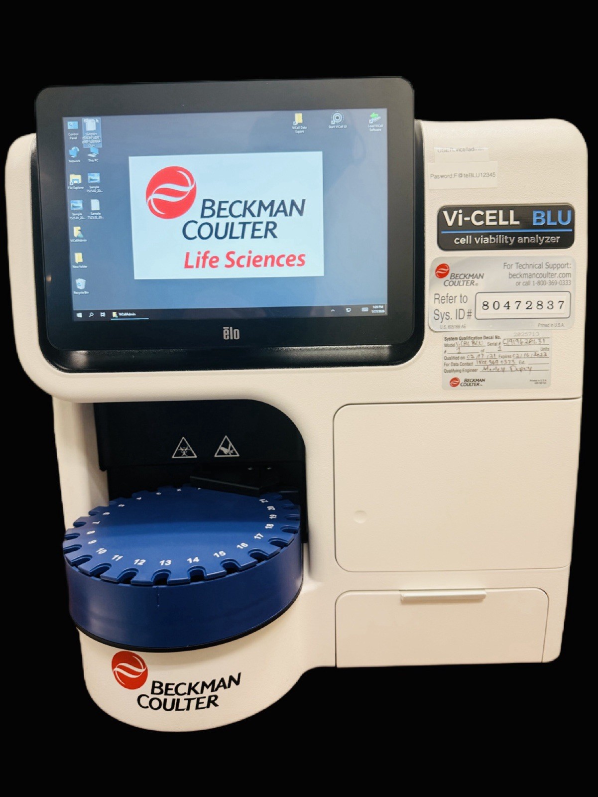 2020 Beckman Coulter Vi-Cell BLU Analyzer, Software Included, Excellent Cond