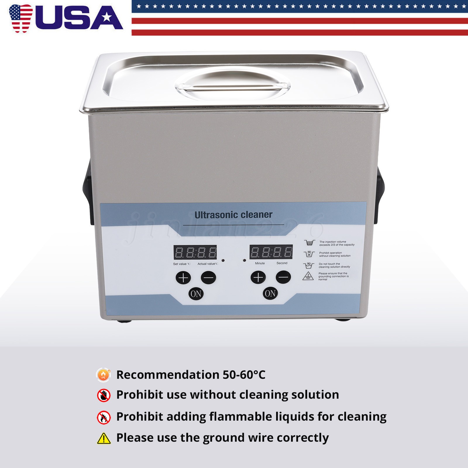 3.2L Ultrasonic Cleaner with Degas Gentle Modes 100W Heater Timer