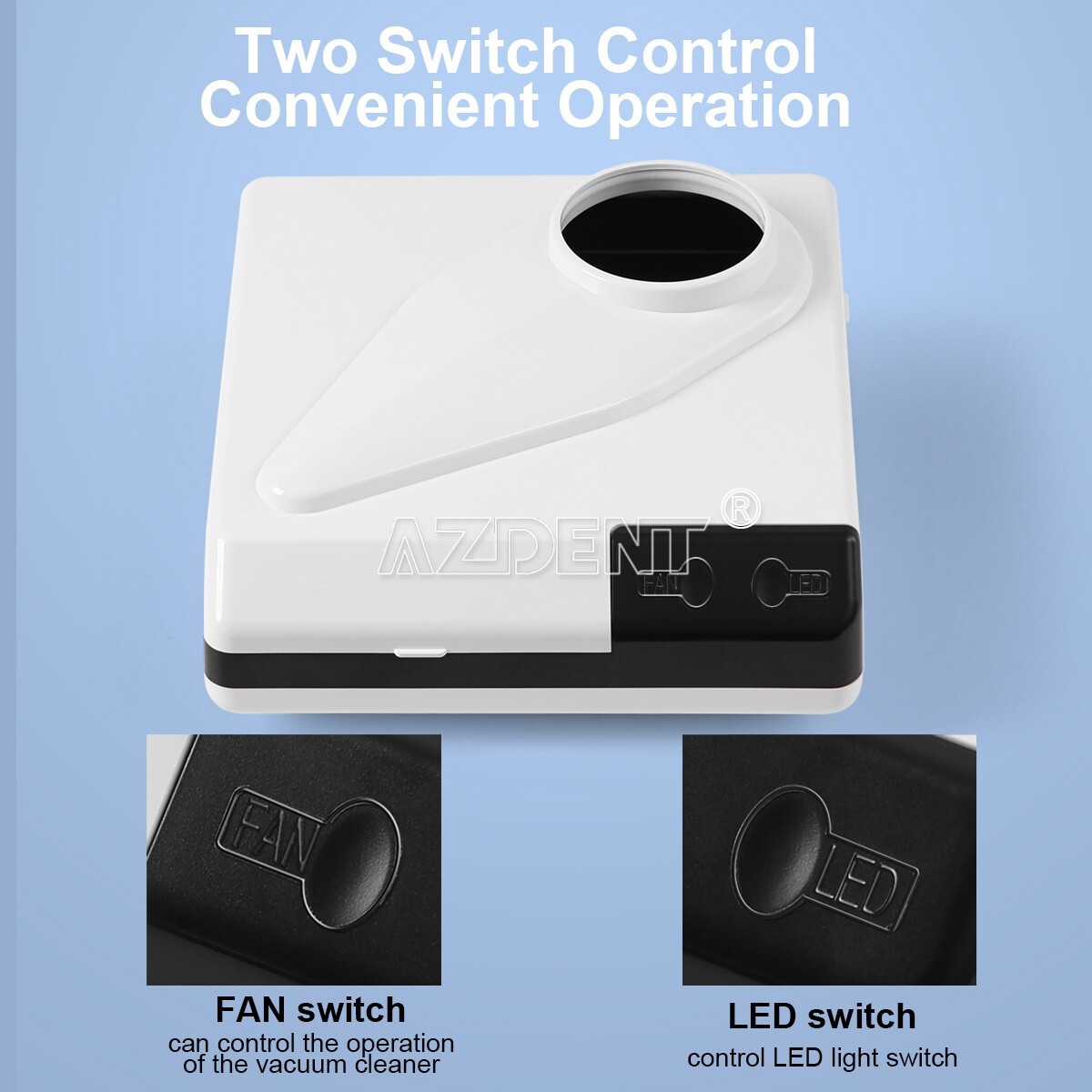 Dental Dust Collector Vacuum Cleaner 60W with LED Light Equipment