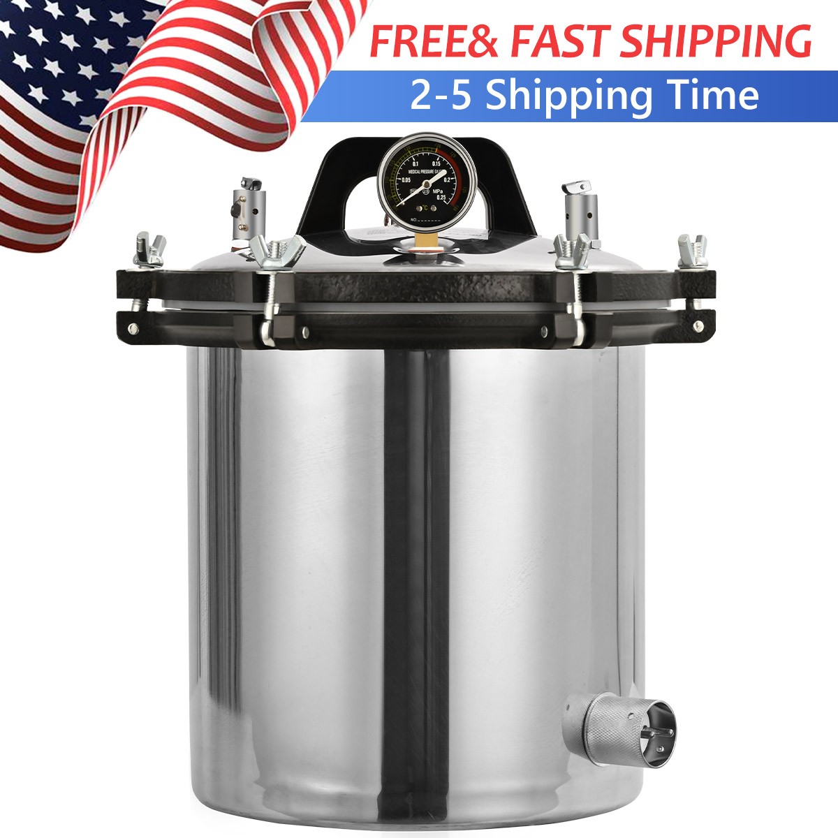 18L High Pressure Autoclave Steam Sterilizer Autoclave Sterilizer Tattoo Dental