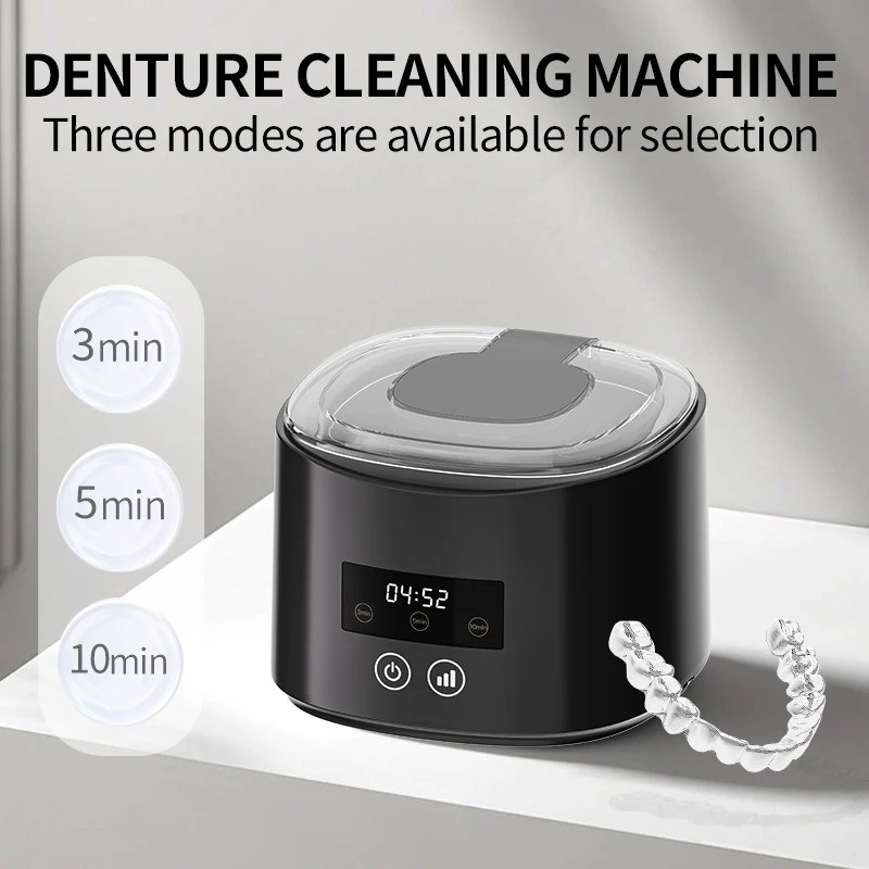 1pc Black 50KHZ Rechargeable Ultrasonic Braces Cleaning Machine Dental Care