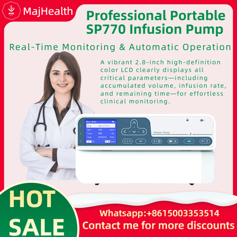 SP770 Infusion Pump with Real-Time Auto Infusion, Audible & Pressure Alarms