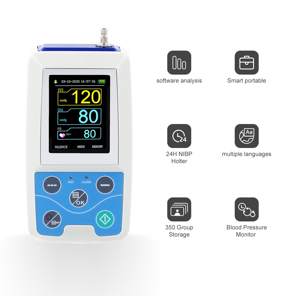 1PCS ABPM50 24 Hours Ambulatory Blood Pressure Patient Monitor NIBP Pr USB FDA Q