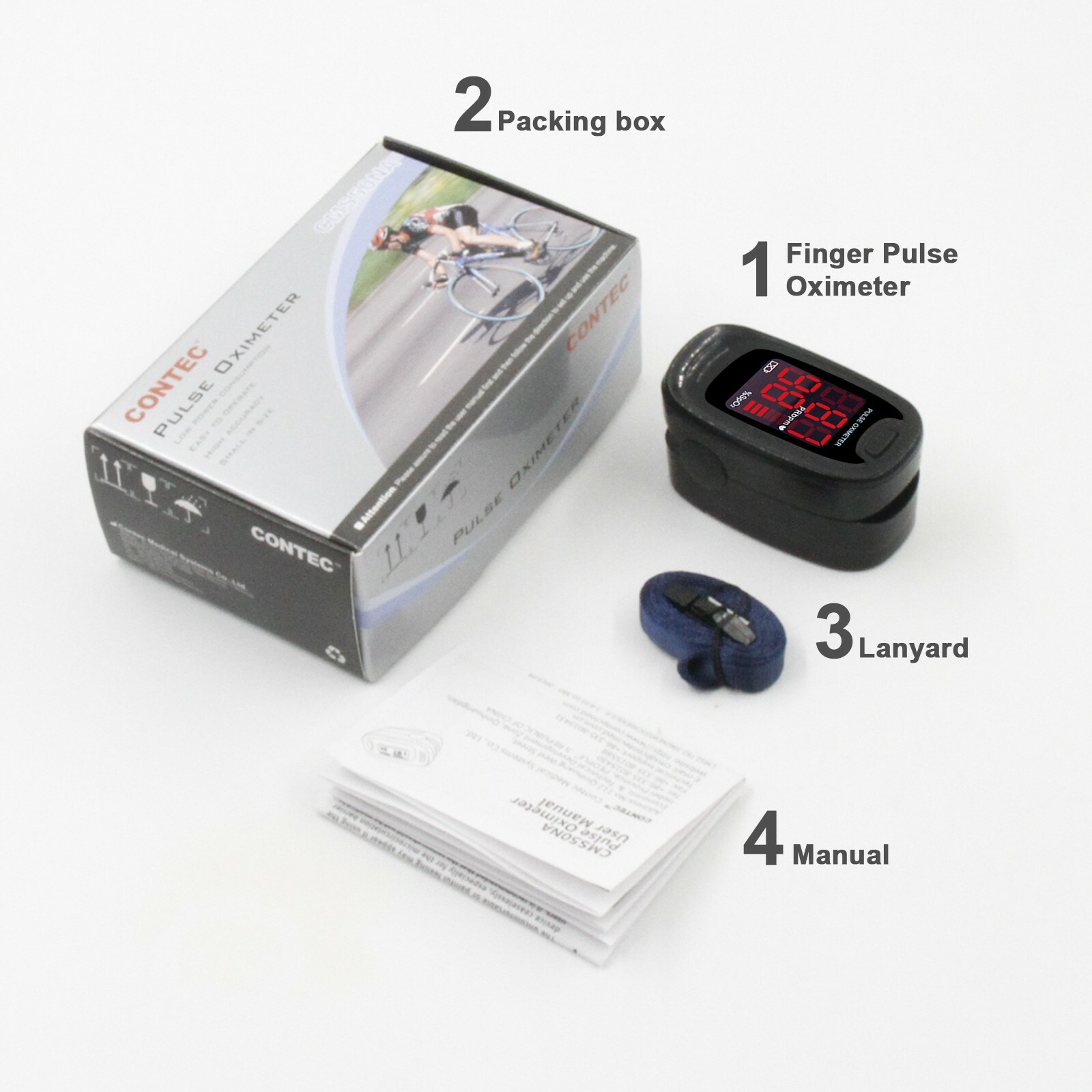 CONTEC Finger Tip Blood Oxygen Meter SPO2 PR Pulse Monitor LED Display USA