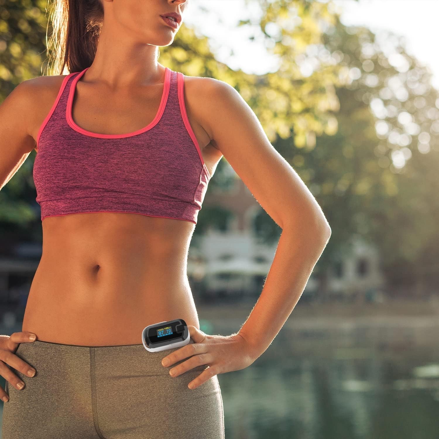 Accurate OLED Pulse Oximeter with Dual Color Display for Sports Enthusiasts