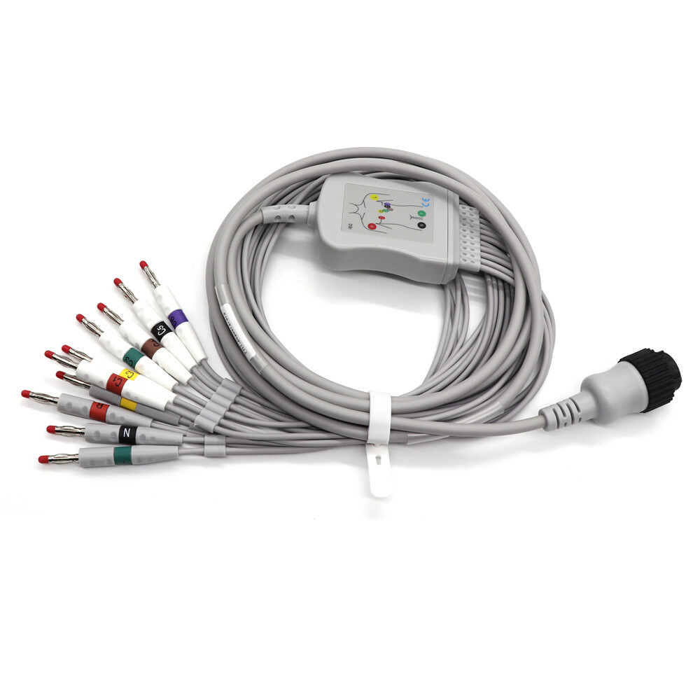 10 Lead ECG/EKG Machine leadwire,Banana4.0, TPU ECG Monitor Cable
