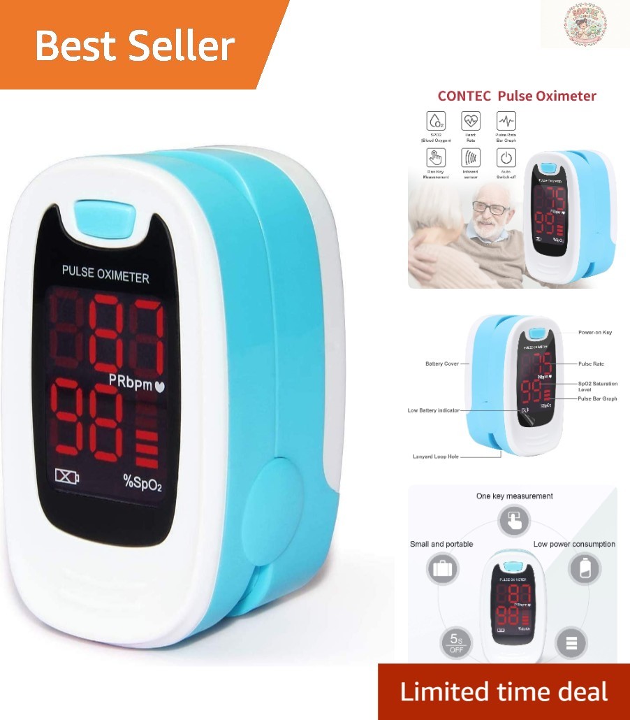 One-Click Use LED Pulse Oximeter with Long Battery Life & User-Friendly Features