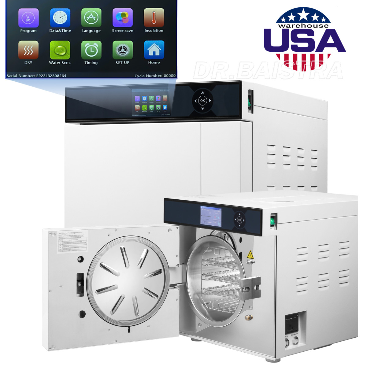 18L Dental Autoclave Steam Sterilizer/17L Class B Sterilization with Printer CE
