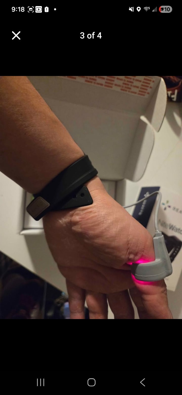 ReactDx NiteWatch Wrist Pulse Oximeter with Adult Finger Probe
