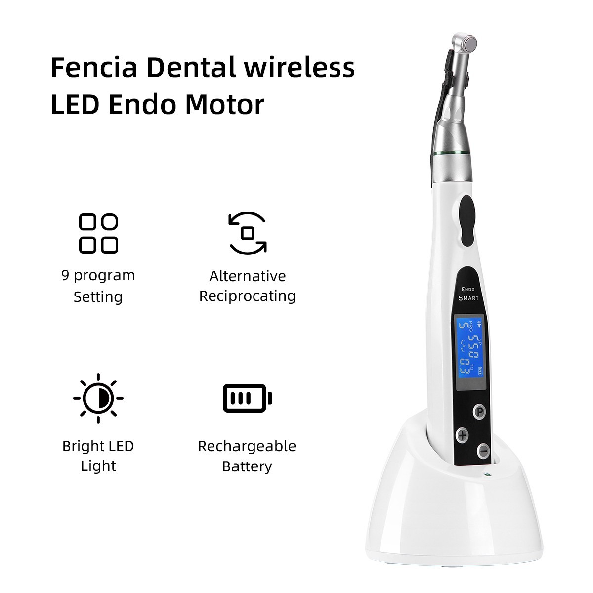 Dental Cordless LED Endo Motor 16:1 Contra Angle /Root Canal Apex Locator AZDENT