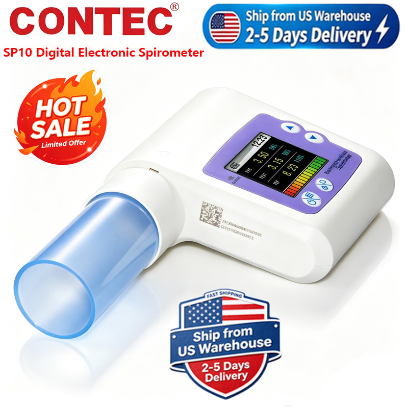 USA SHIP Contec SP10 Digital Electronic Spirometer + Software Clinic or Home Use