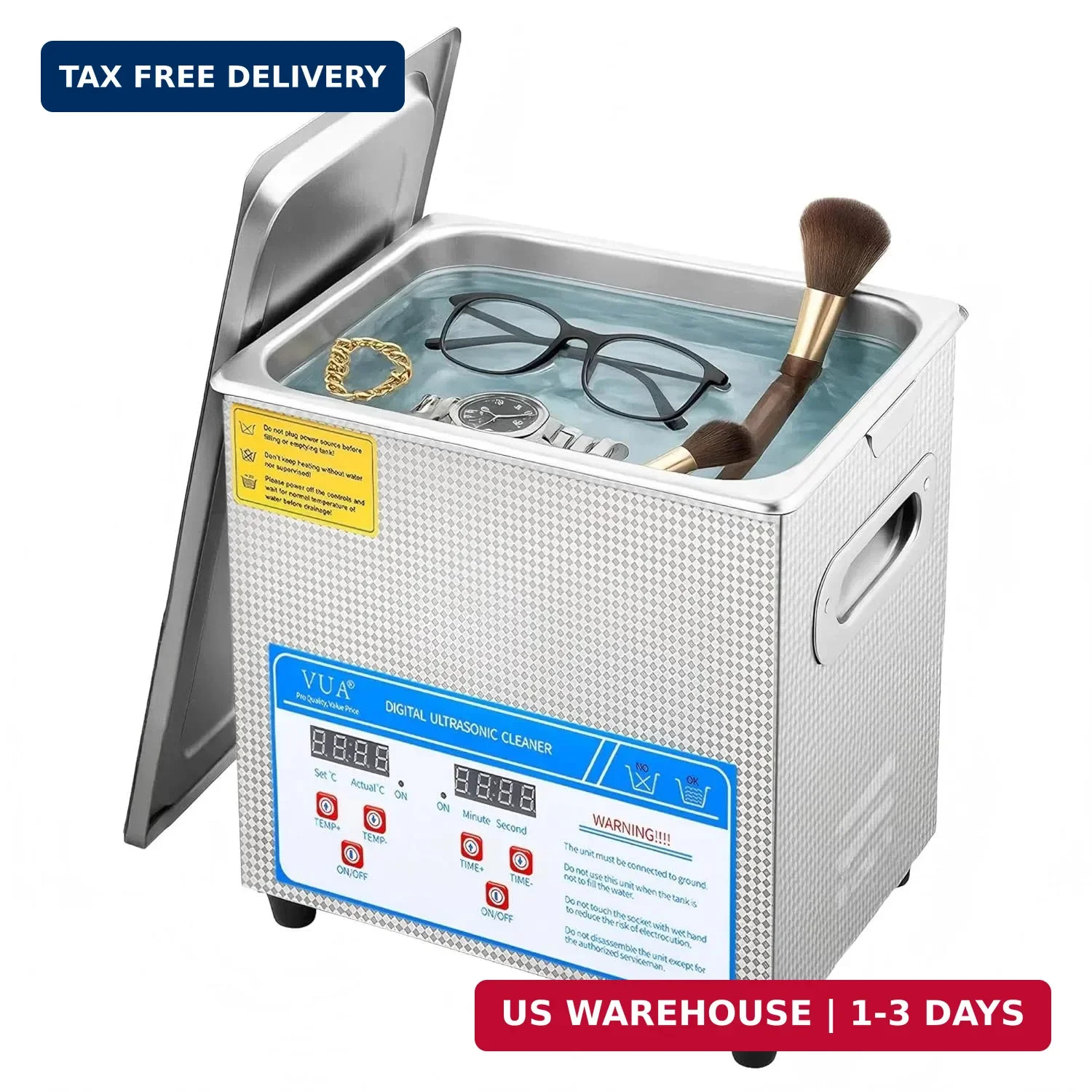 3L Ultrasonic Cleaner with Heater and Digital Timer, 40kHz 120W Professional Ult