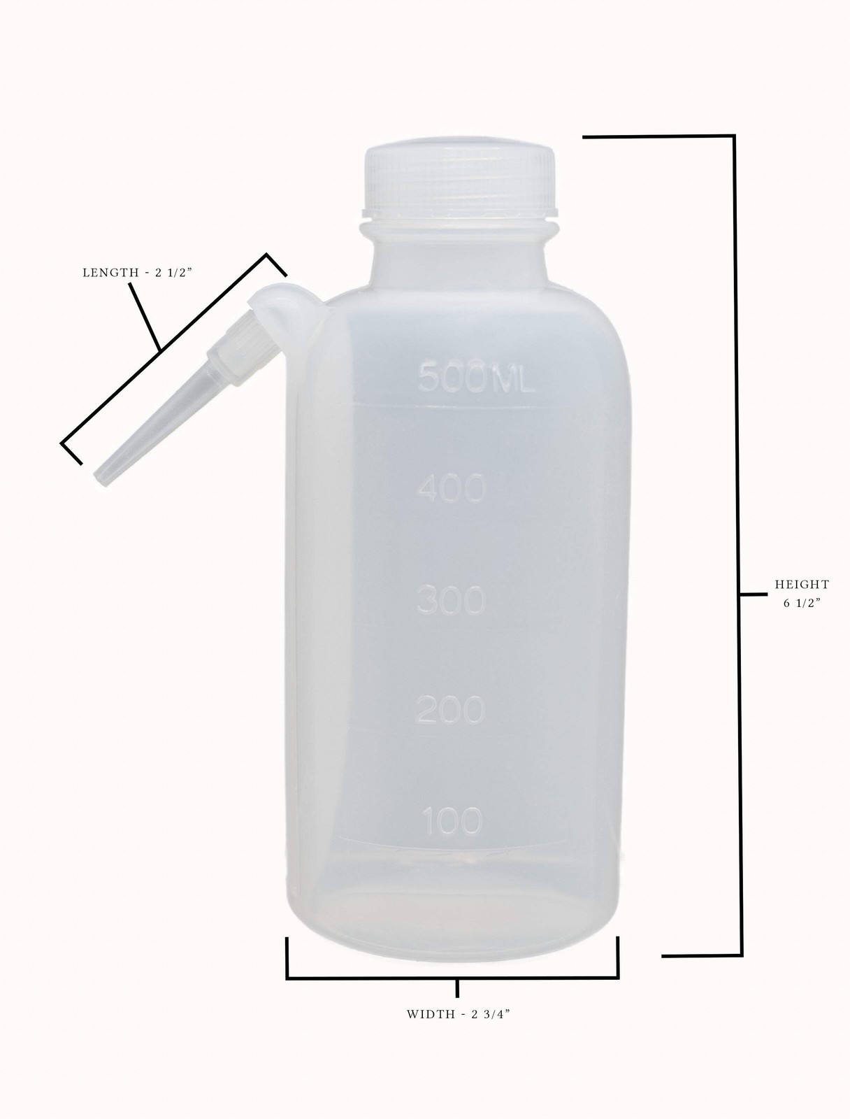Bottle, Wash, Graduated, Polyethylene, 500ml