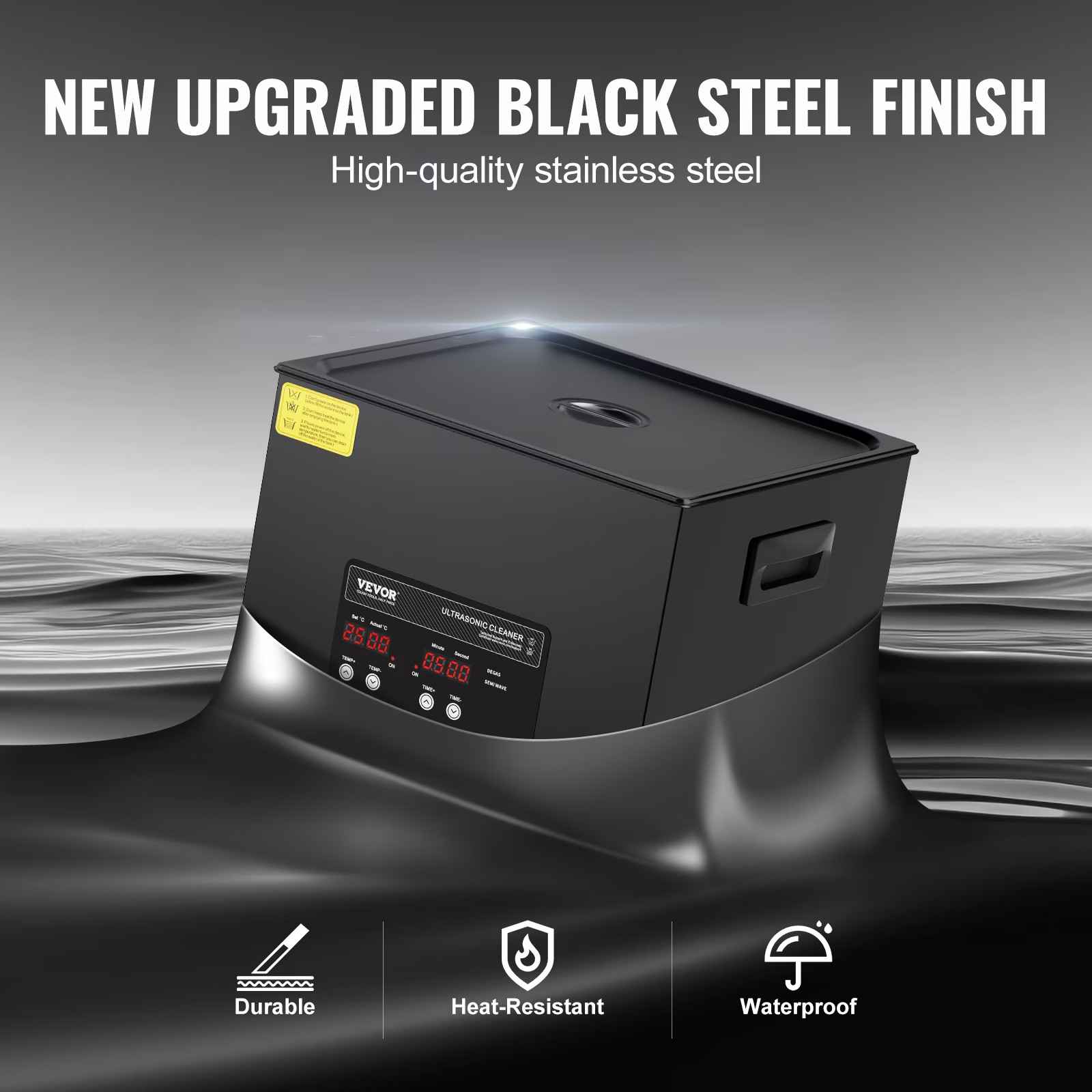 KFFKFF 15L Commercial Ultrasonic Cleaner 360W 40kHz Heater Timer Degas Degas