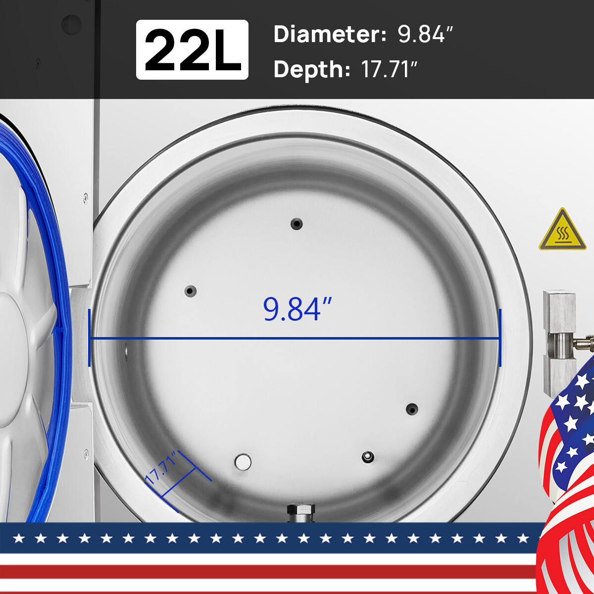 22L Dental Lab Class B Autoclave Vacuum Steam Sterilizer with Printer/Drying
