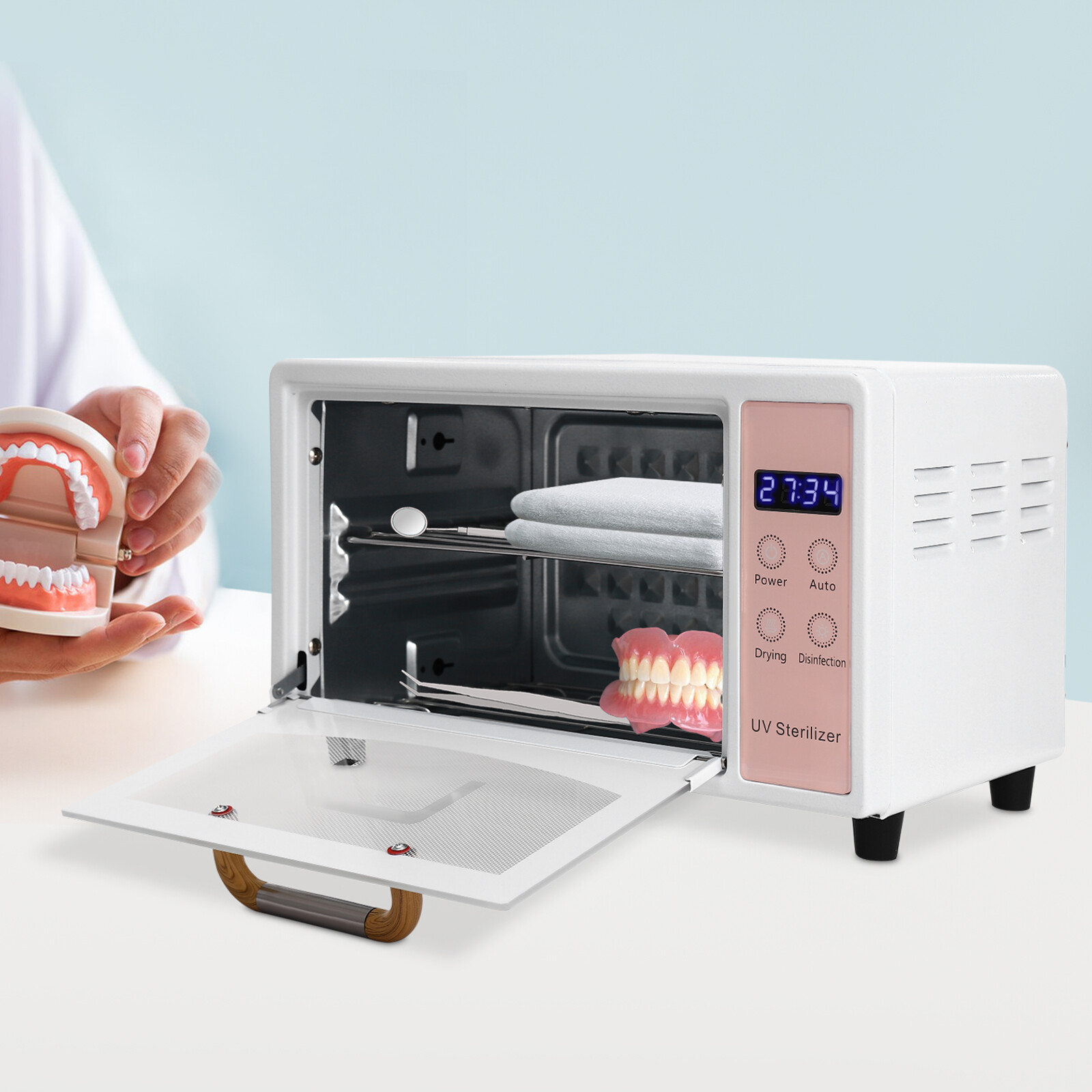 High-Temperature Sterilizer Nail Tools Sterilizer Pink Tabletop Sterilizer US