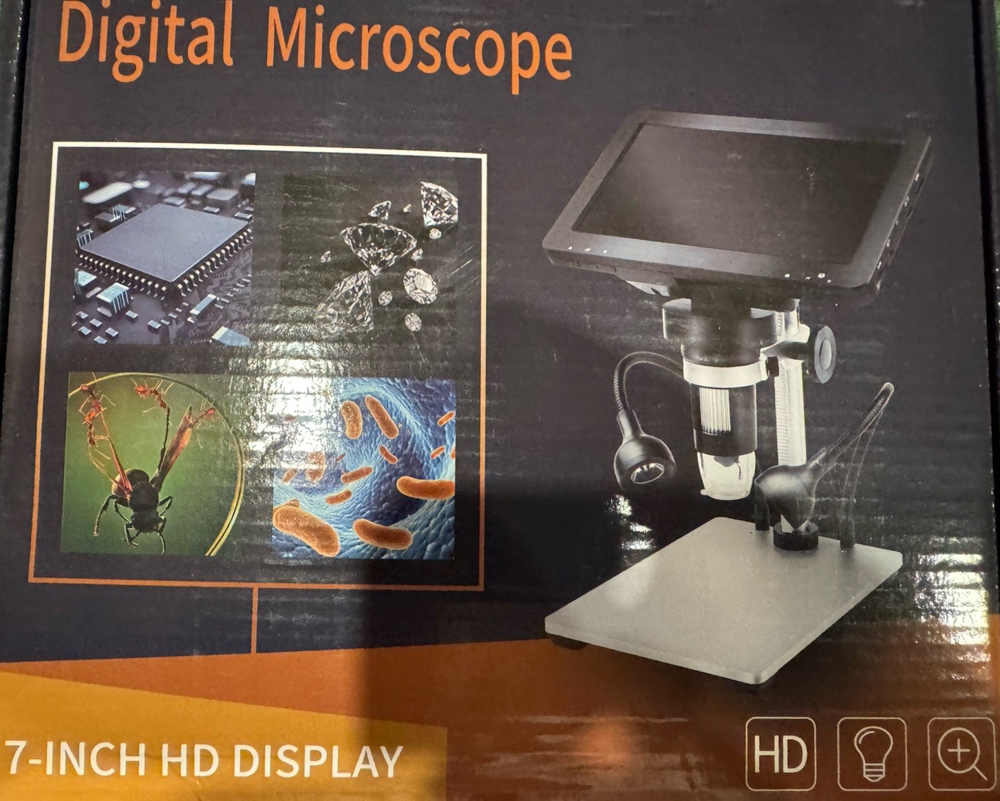 NEW Digital Microscope DM9 7″ High-Definition 12MP USB 1000x magnification