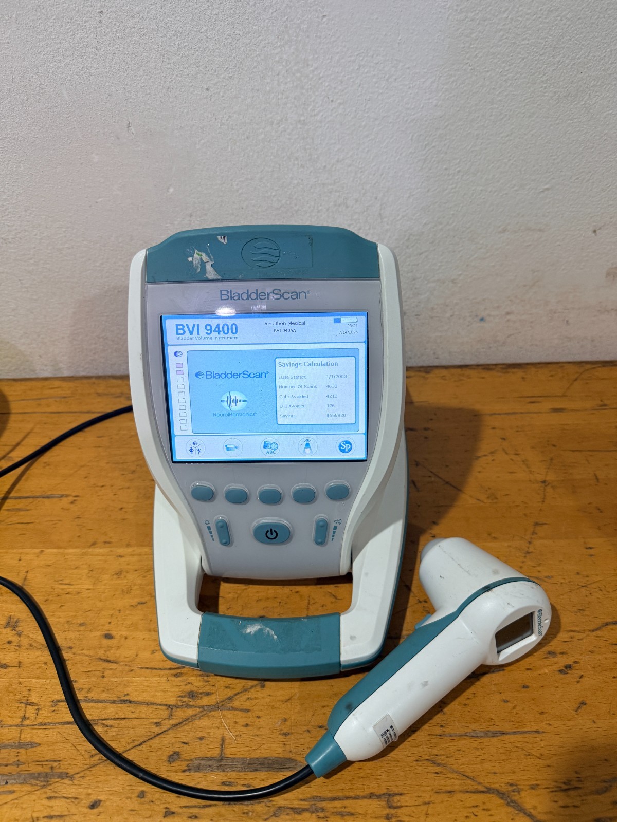 Verathon BladderScan BVI 9400 Bladder Volume Instruments Scanner Battery