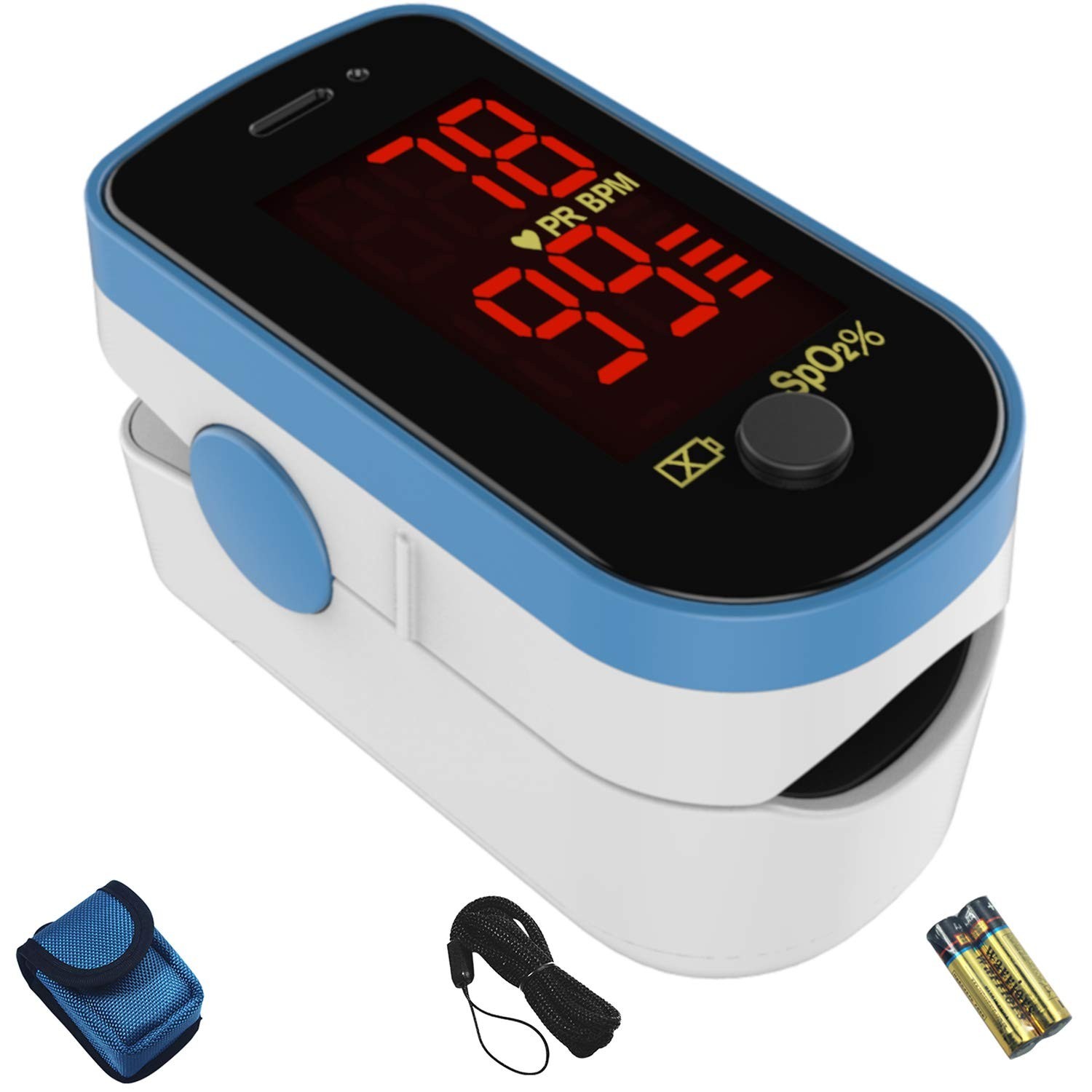 Compact Blue Blood Oxygen Monitor: Accurate Pulse Oximeter for Active Lifestyles